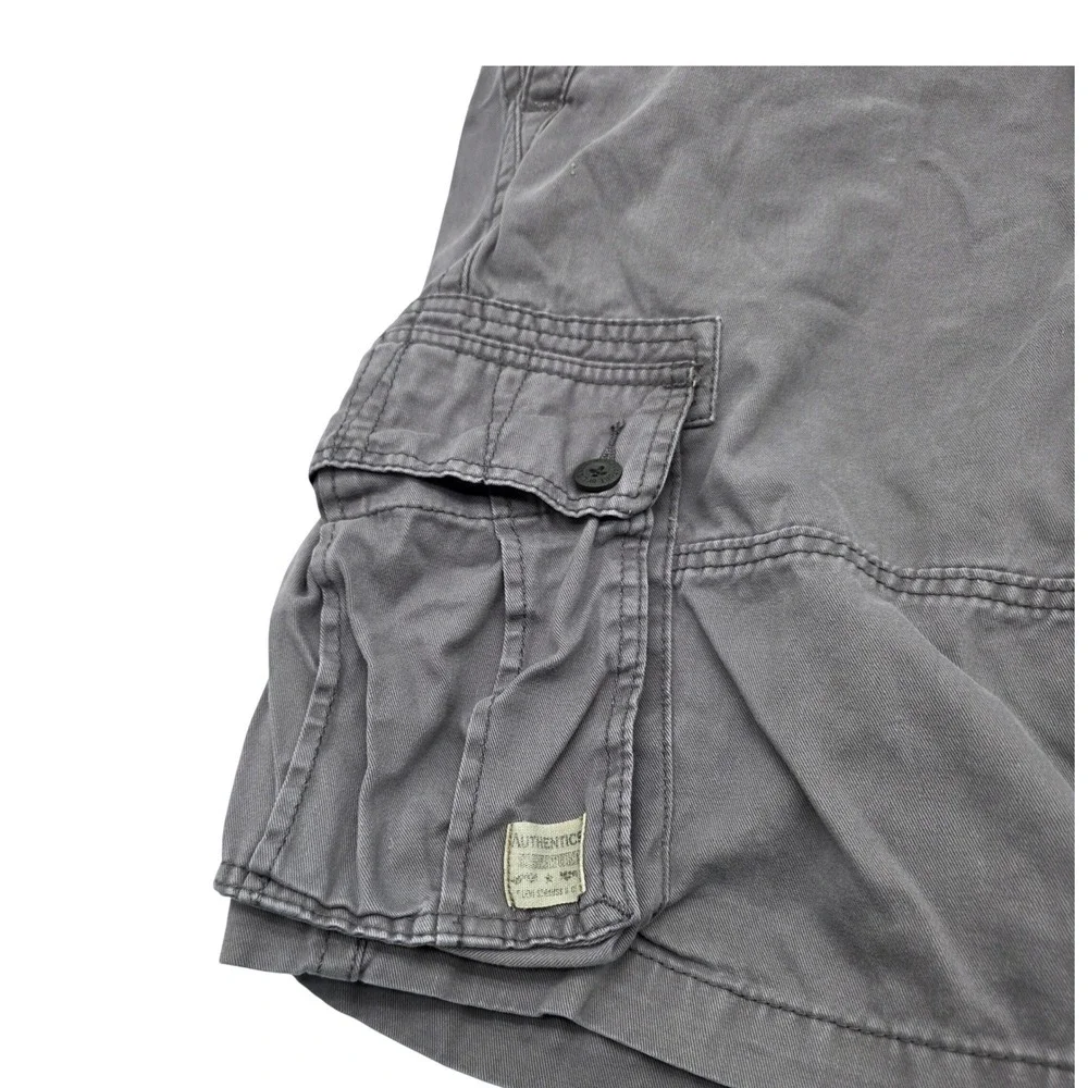 Signature by Levi Strauss Cargo‎ Shorts Mens 36 Gray Cotton Twill Multi Pocket